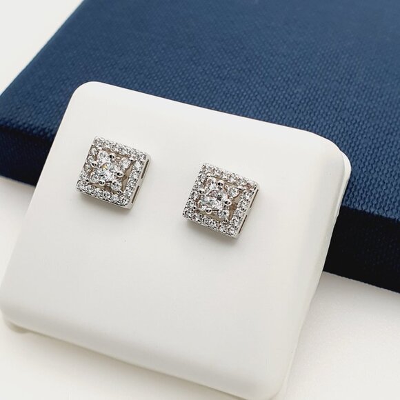 "925 Sterling Silver Plated CZ Earrings, EVBRS460 - Picture 5 of 9